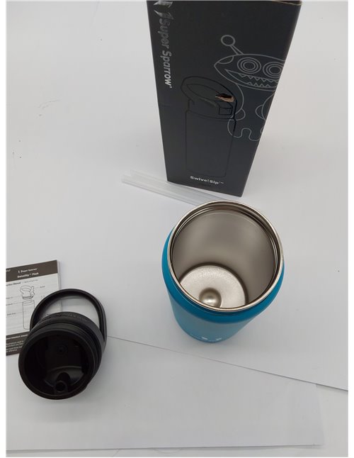 Super Sparrow Botella de Agua Acero Inoxidable - Botella Termica Boca Ancha con Paja 750ml - Sin BPA, para Gimnasio, Deporte, Of