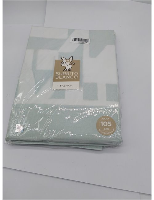 Burrito Blanco | Juego de sábanas | Cama de 105cm. (+Medidas Disponibles) | Diseño 141 | Color Azul Acero (105x190/200cm.) 