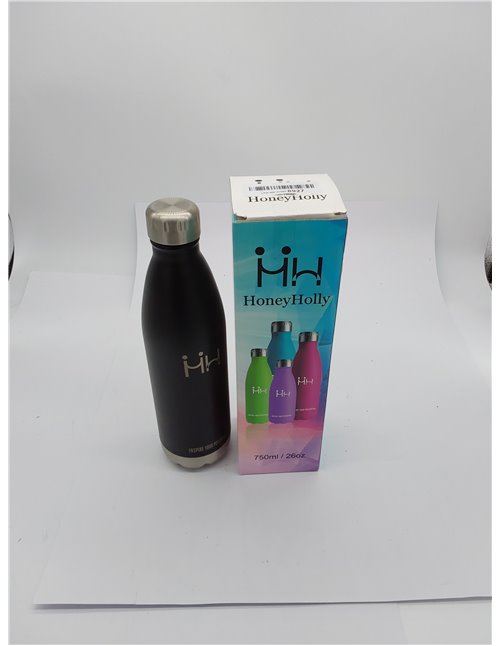 HoneyHolly Botella agua Acero Inoxidable, Botella Termica - 750ml sin BPA, Botella de Agua Deportiva, Doble Pared al Vacío a Pru