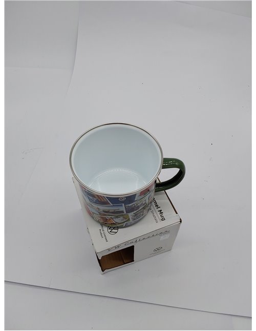 BRISA VW Collection - Volkswagen Taza Grande de Esmalte para cafété o Cappuccino T1-T3 Bus para Camping (500 ml/Sellos/Colorido)