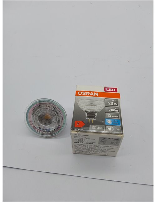 OSRAM Star Reflector LED para casquillo GU5.3, cristal transparente, blanco frío (4000 K), 210 lúmenes, repuesto para bombillas 