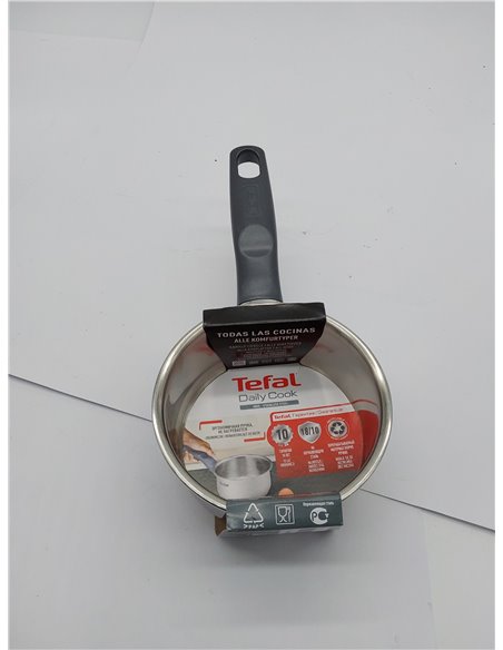 Tefal Daily Cook - Cazo de 12 cm, Apto inducción, sin antiadherente, capacidad de 0,4L, base reforzada, apto lavavajillas y horn
