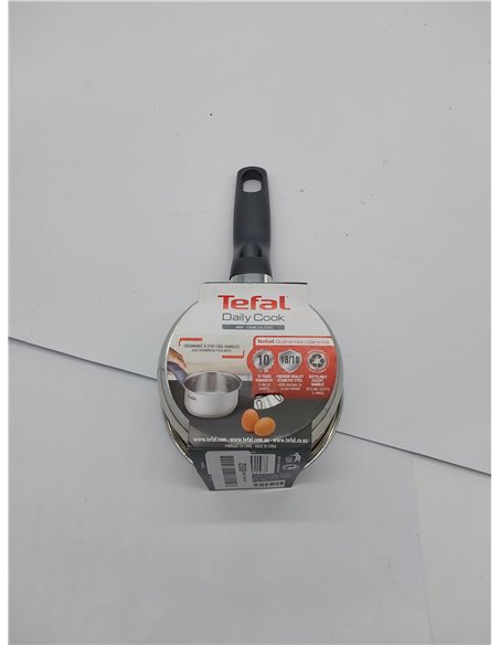 Tefal Daily Cook - Cazo de 12 cm, Apto inducción, sin antiadherente, capacidad de 0,4L, base reforzada, apto lavavajillas y horn