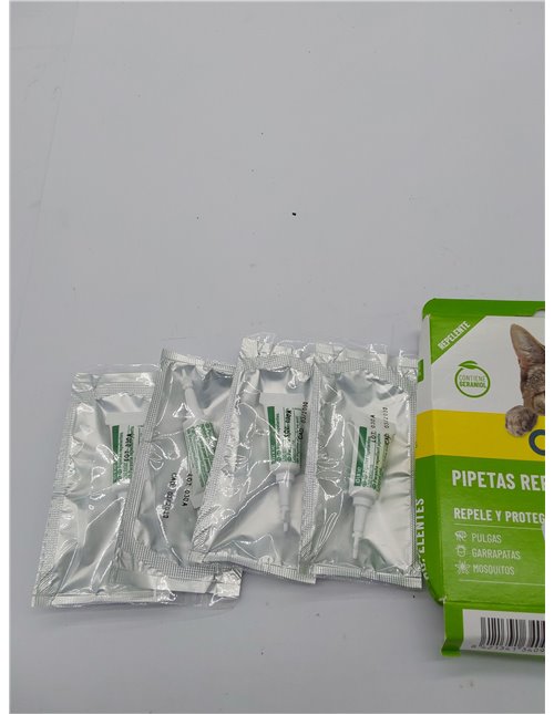 DIXIE - Pipetas Repelentes Gatos - 4 uds x 1 ml - Pipetas Repelentes - 4 Meses de Protección - contra Piojos, Mosquitos, Pulgas 