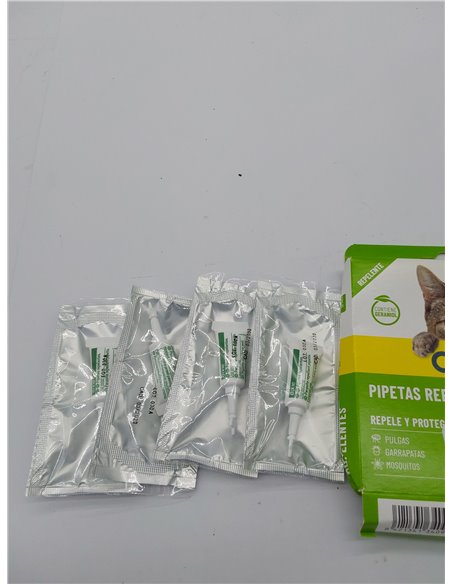 DIXIE - Pipetas Repelentes Gatos - 4 uds x 1 ml - Pipetas Repelentes - 4 Meses de Protección - contra Piojos, Mosquitos, Pulgas 