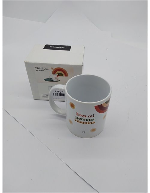 UO Taza de Regalo con Mensaje Persona Vitamina, Regalo para Amigas, 350 ml, Cerámica 