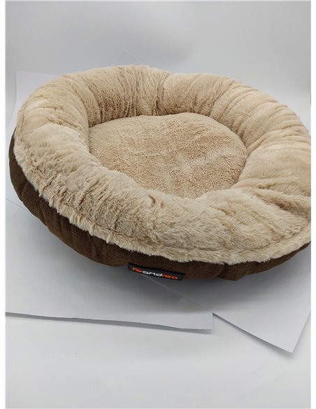 Feandrea Sofá para Perro, Cama para Mascota, Redonda, 55 cm, Marrón PGW55C 