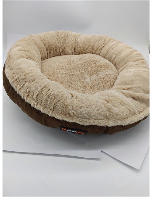 Feandrea Sofá para Perro, Cama para Mascota, Redonda, 55 cm, Marrón PGW55C 