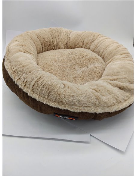 Feandrea Sofá para Perro, Cama para Mascota, Redonda, 55 cm, Marrón PGW55C 