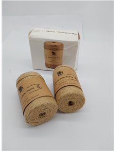 H&S Cuerda de Yute Natural - 2 Bobinas x 3mm de Grosor Rollo de Hilo Resistente - 6 Capas y 300 Pies de Cuerda Cañamo para Manua 2