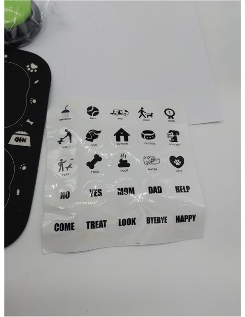 Juego de 4 Botones de Habla de Perro, Botones de Perro con Alfombrilla de Goma, Grabable Botones de Comunicación para Perro, Zum