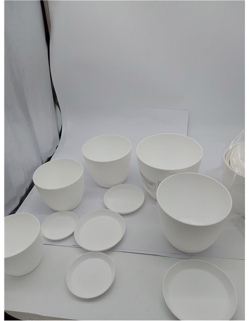 Utopia Home Paquete de 5 macetas 18/17/15/13/12 cm Maceta con platillo para la Cocina, balcón, Plantas de jardín, macetas de viv