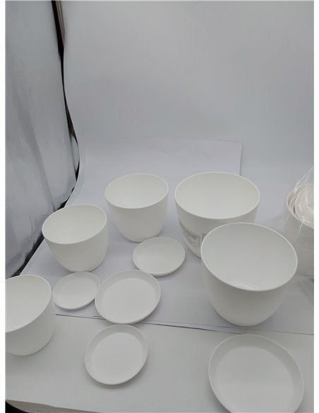 Utopia Home Paquete de 5 macetas 18/17/15/13/12 cm Maceta con platillo para la Cocina, balcón, Plantas de jardín, macetas de viv