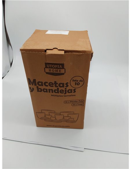 Utopia Home Paquete de 5 macetas 18/17/15/13/12 cm Maceta con platillo para la Cocina, balcón, Plantas de jardín, macetas de viv