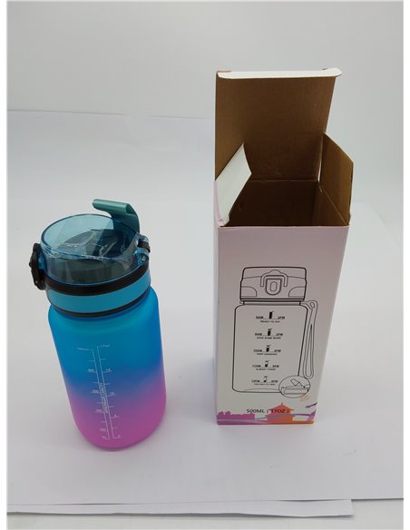 HoneyHolly Botella Agua, 500 ml con Pajita, Botella de Agua, Prueba de Fugas, Botella Agua Niños Colegio, Libre de BPA, Cantimpl
