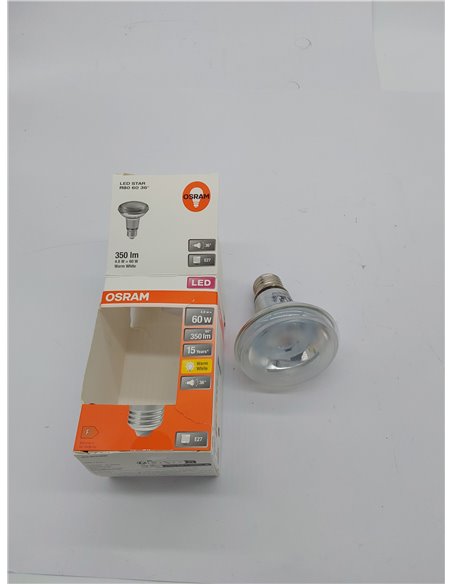 Osram Superstar R80 Bombilla LED reflectora, Casquillo E27, 2700 K, 4.3 W, Equivalente a 60W, Blanco cálido, 1 Unidad (Paquete d