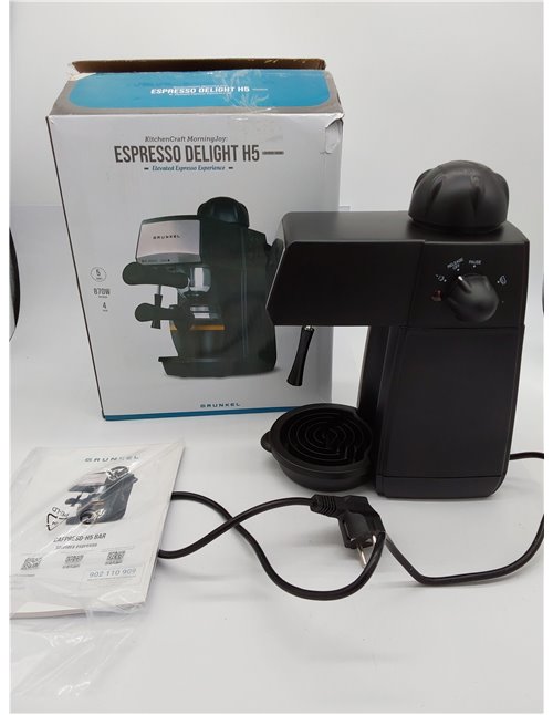 Grunkel - Cafetera Espresso con 5 bares de presión y capacidad para 4 tazas - CAFPRESO-H5 BAR - Pistola de espuma con dispositiv