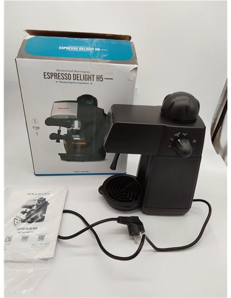 Grunkel - Cafetera Espresso con 5 bares de presión y capacidad para 4 tazas - CAFPRESO-H5 BAR - Pistola de espuma con dispositiv