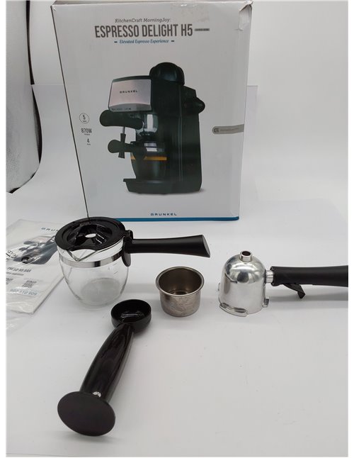 Grunkel - Cafetera Espresso con 5 bares de presión y capacidad para 4 tazas - CAFPRESO-H5 BAR - Pistola de espuma con dispositiv