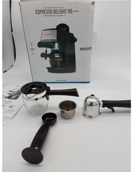 Grunkel - Cafetera Espresso con 5 bares de presión y capacidad para 4 tazas - CAFPRESO-H5 BAR - Pistola de espuma con dispositiv