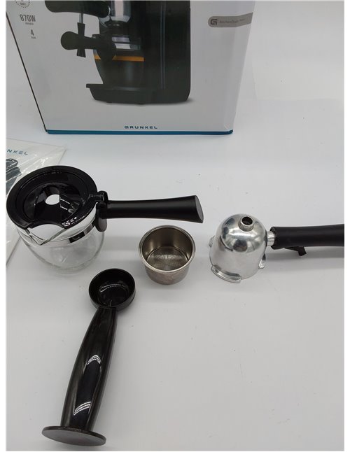 Grunkel - Cafetera Espresso con 5 bares de presión y capacidad para 4 tazas - CAFPRESO-H5 BAR - Pistola de espuma con dispositiv