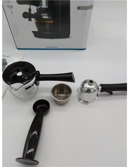 Grunkel - Cafetera Espresso con 5 bares de presión y capacidad para 4 tazas - CAFPRESO-H5 BAR - Pistola de espuma con dispositiv