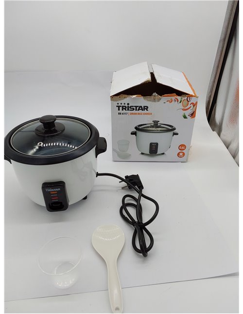 Tristar RK-6117 - Arrocera, Capacidad 0.6 litros, Función para Mantener el Calor, Apagado Automático, incluye Taza Medidora, Esp