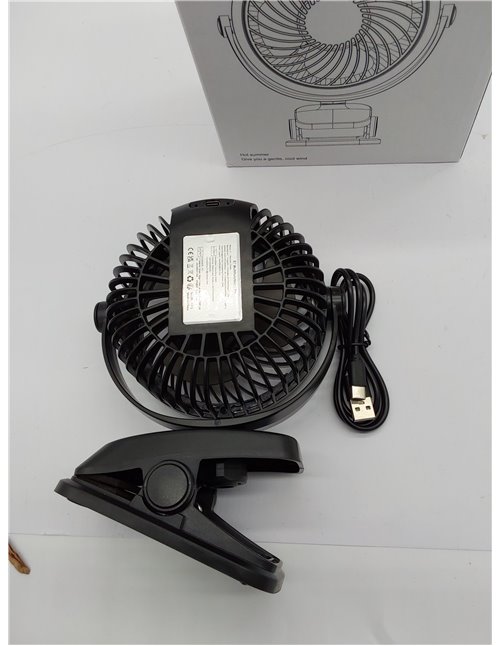 QHUI Mini Ventilador de escritorio, Ventilador de refrigeración personal USB de 3 velocidades con rotación de 360 °, cable USB y