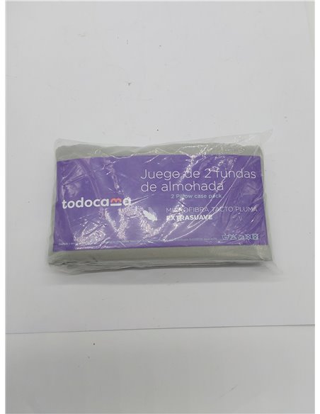 Todocama – Juego de 2 Fundas de Almohada, Microfibra Extra Suave, hipoalergénicas. Juego de 2-80x40 cm Gris Claro 