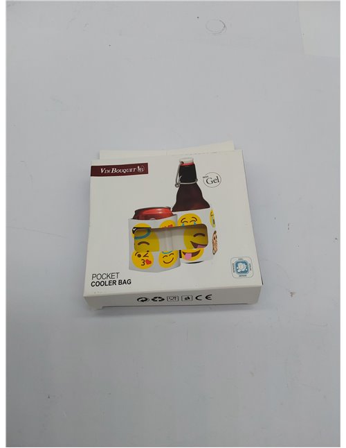 Vin Bouquet FIE 214 - Funda Enfriadora Latas Emoticonos, Cubierta Enfriadora Gel, Velcro Ajustable 