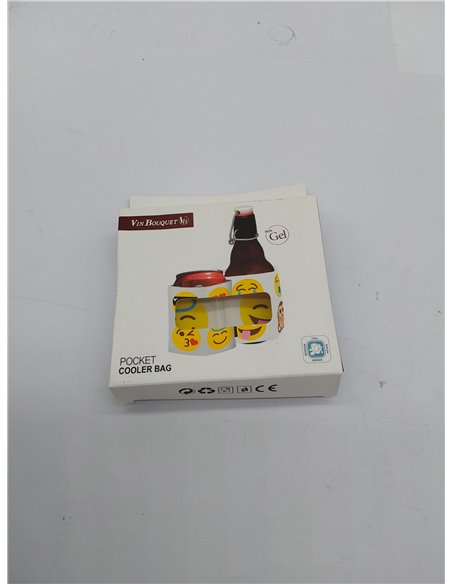 Vin Bouquet FIE 214 - Funda Enfriadora Latas Emoticonos, Cubierta Enfriadora Gel, Velcro Ajustable 