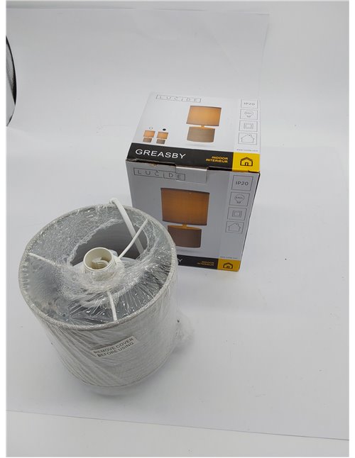 LUCIDE GREASBY - Lámpara de mesa - Ø 14 cm - 1xE14 - Gris
