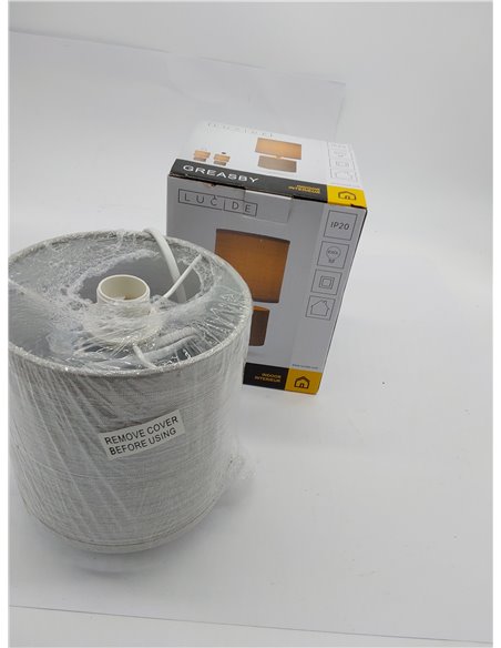 LUCIDE GREASBY - Lámpara de mesa - Ø 14 cm - 1xE14 - Gris