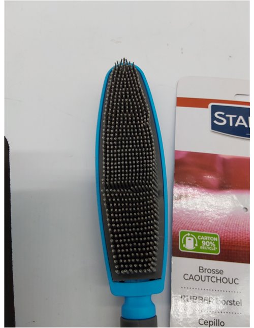 STARWAX - Cepillo textil de goma - desempolva ropa y textiles de muebles - bifacial y bimaterial - ergonómico - fácil de limpiar