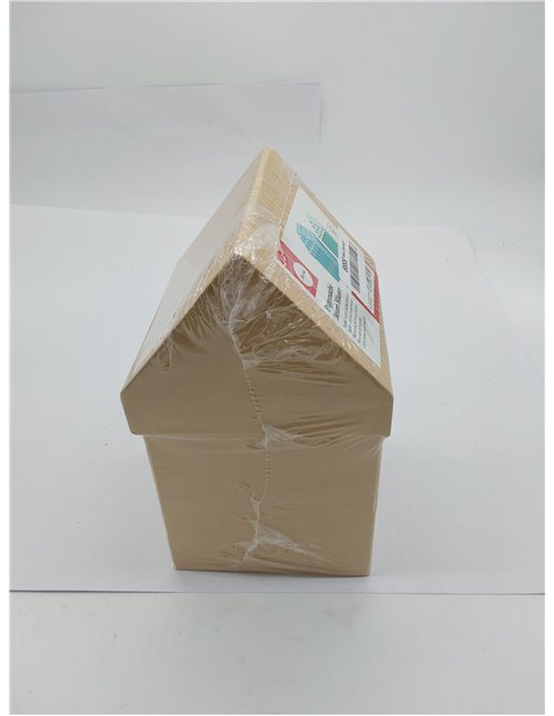 Rayher Cajas casitas papel maché, 2 ud, 13,3x13,3x23, 11,5x11,5x20 cm, manualidades, 67216000