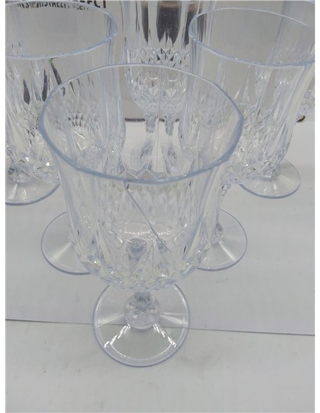 alpina Copas de Vino 6 Piezas - Vasos Plastico Duro de 200ml - Copa de Vino con Efecto Cristal - Vasos Plastico Duro Reutilizabl