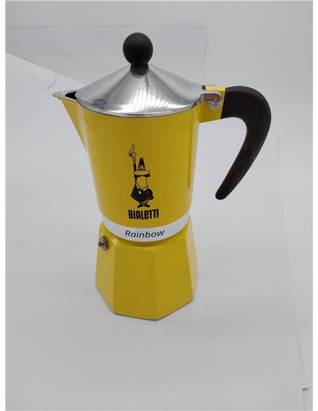 Bialetti Rainbow Cafetera Italiana Espresso, 6 Tazas, Aluminio, Amarillo 