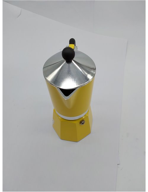 Bialetti Rainbow Cafetera Italiana Espresso, 6 Tazas, Aluminio, Amarillo 