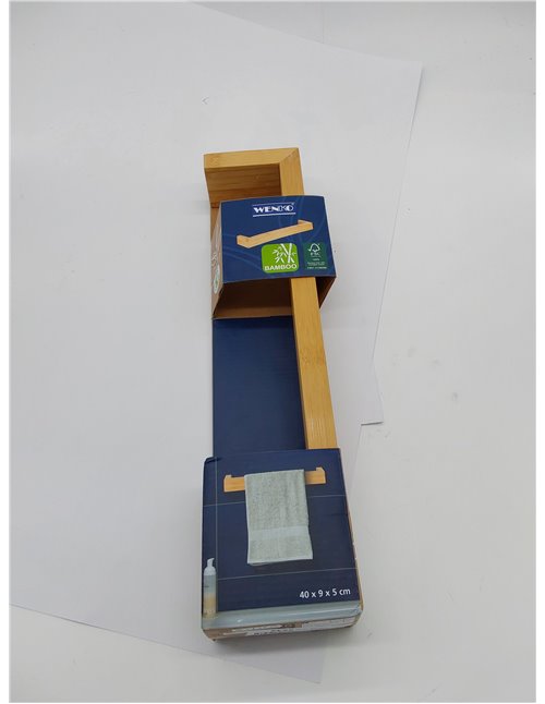 Wenko Toallero de Barra 40 cm Bambusa, Bambú, Marrón