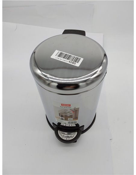 Tatay Papelera Baño con Pedal de Acero Inoxidable, 3L de Capacidad, Interior Extraíble, Cierre con Caída Amortiguada, Libre de B