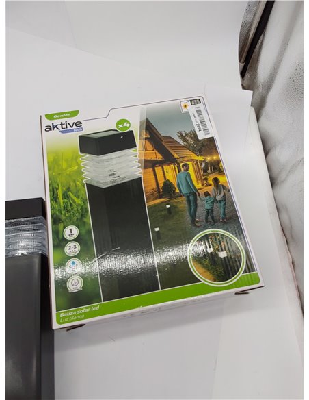 AKTIVE 61563, Pack de 4 Balizas de jardín solares Led, Estaca solar led, Luz continua entre 6 y 8 horas, Impermeable, farolas es