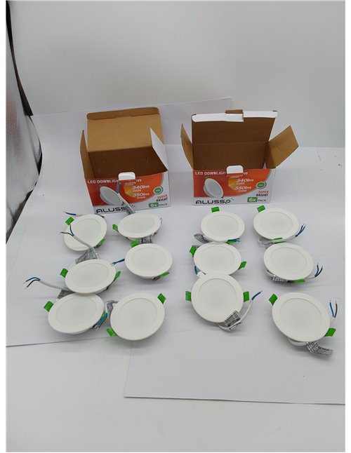 ALUSSO Downlight LED Empotrable, 5W IP44 Focos Interior 3000K Blanco Cálido, Ultradelgado 30mm, φ75-85mm, Ojos de Buey para Tech
