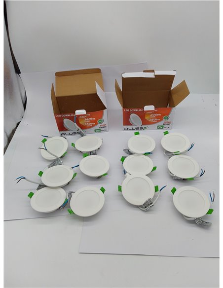 ALUSSO Downlight LED Empotrable, 5W IP44 Focos Interior 3000K Blanco Cálido, Ultradelgado 30mm, φ75-85mm, Ojos de Buey para Tech