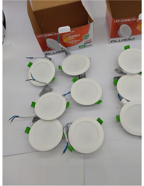 ALUSSO Downlight LED Empotrable, 5W IP44 Focos Interior 3000K Blanco Cálido, Ultradelgado 30mm, φ75-85mm, Ojos de Buey para Tech