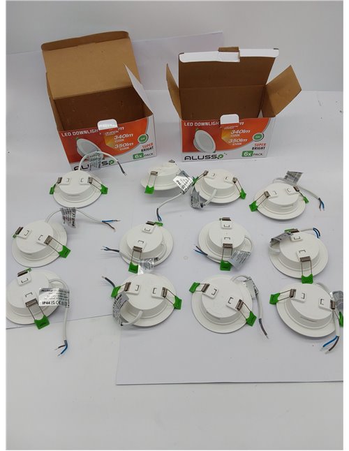 ALUSSO Downlight LED Empotrable, 5W IP44 Focos Interior 3000K Blanco Cálido, Ultradelgado 30mm, φ75-85mm, Ojos de Buey para Tech