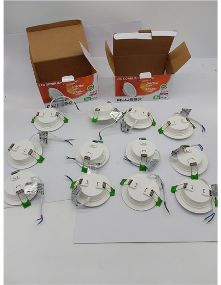 ALUSSO Downlight LED Empotrable, 5W IP44 Focos Interior 3000K Blanco Cálido, Ultradelgado 30mm, φ75-85mm, Ojos de Buey para Tech
