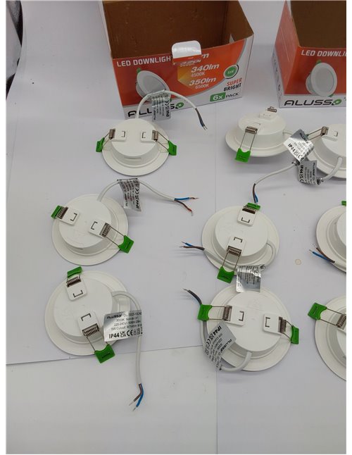 ALUSSO Downlight LED Empotrable, 5W IP44 Focos Interior 3000K Blanco Cálido, Ultradelgado 30mm, φ75-85mm, Ojos de Buey para Tech
