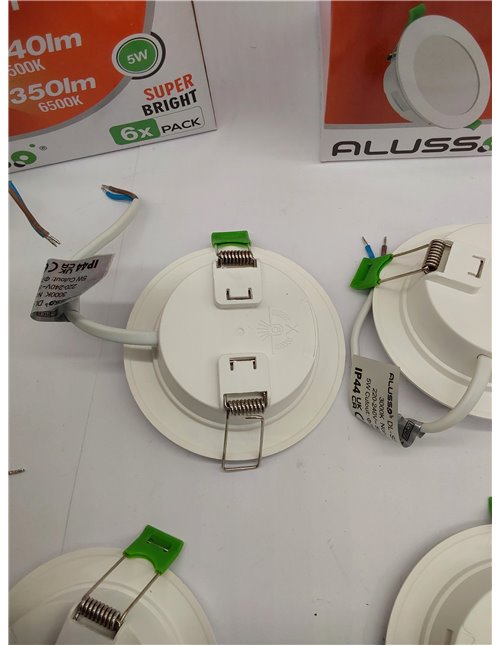 ALUSSO Downlight LED Empotrable, 5W IP44 Focos Interior 3000K Blanco Cálido, Ultradelgado 30mm, φ75-85mm, Ojos de Buey para Tech