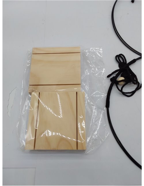 Sumotia 2 macetas colgantes con base de madera, anillo de metal y lazo para colgar, macetas colgantes redondas para interiores, 