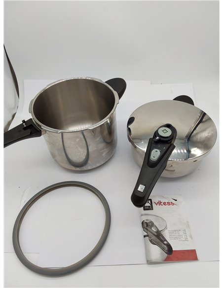 BRA Vitesse - Set duo ollas a presión, Metal, Plata, 4 y 7 litros.Aptas para todo tipo de cocinas,incluída inducción.